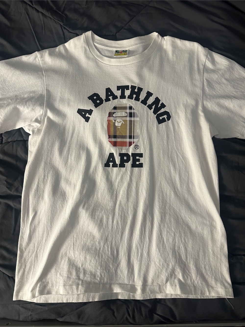 A Bathing Ape x Burberry White Graphic Logo T-Shirt